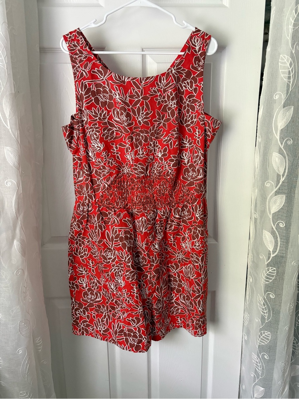 Kate Spade Saturday Floral Sleeveless Romper side pockets women size XL